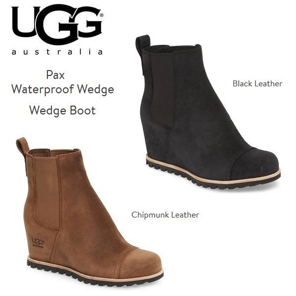 Ugg Pax アグ サイドゴア ウェッジブーツ 防水 レザー ウォータープルーフ 日本未発売 撥水 黒 Chipmunk 隠れウェッジ 正規品 送料無料 Us直輸入 Olavarriaabogados Cl