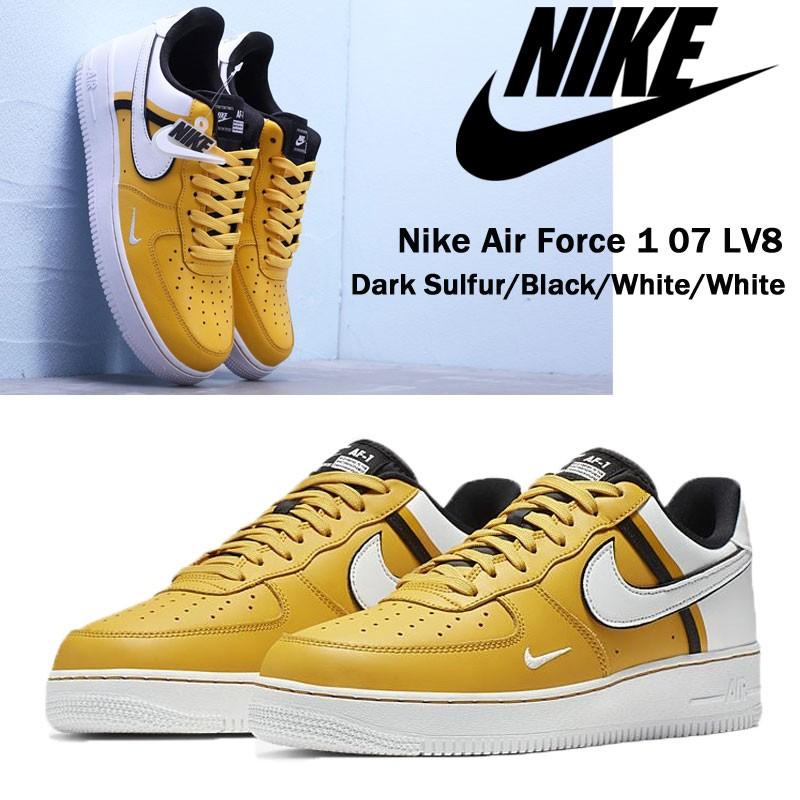 Nike Air Force 1 '07 LV8 2 Dark Sulfur Yellow Black White CI0061