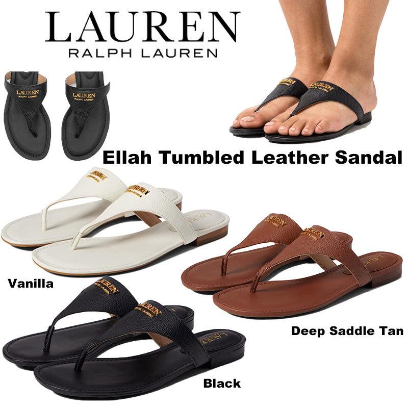 ローレンラルフローレン LAUREN Ralph Lauren Ellah Tumbled Leather Sandal サンダル ロゴ