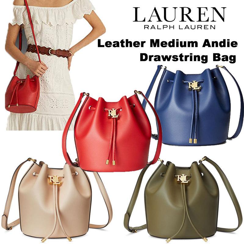 ローレンラルフローレン LAUREN Ralph Lauren Medium Andie Drawstring Bag ロゴ レザー