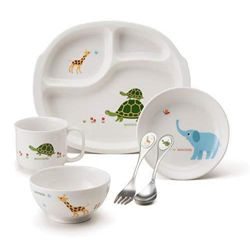 ニッコー 子供食器 アッコトト はじめてのごはんセット(ランチ皿、ライスボール、深皿、マグ) 8200-KS04C 