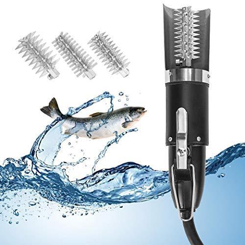 Hanchen 全能型電動うろこ取り 96w 500g以上の魚に適用 平歯刃 大魚鱗刃 通用刃付 鱗発散防止 キッチン料理ツー ー品販売