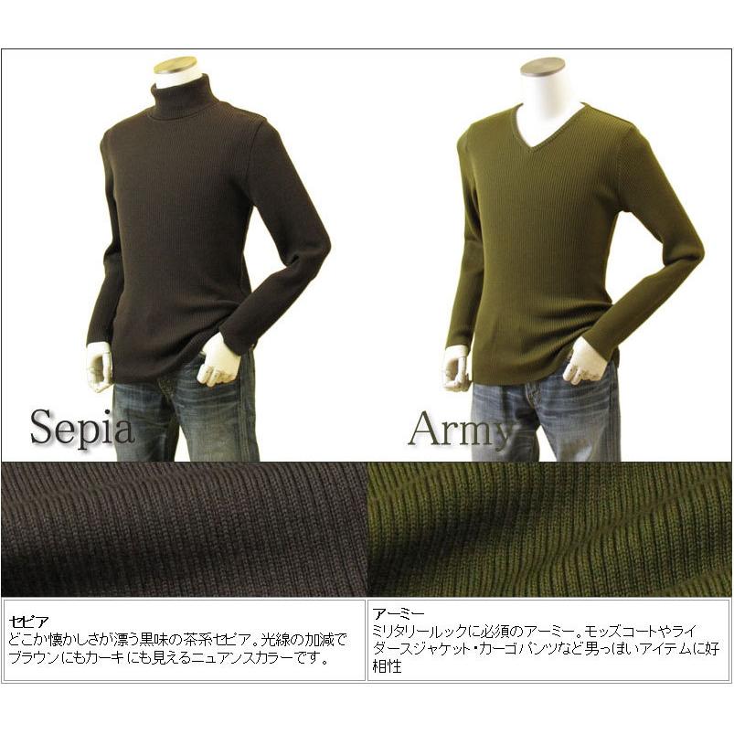 メンズ リブクルーネックニット リブVネックニット リブハイネックニット リブタートルネックニット メリノウール100% 日本製 日本紡績糸 送料無料 トップス |  | 19