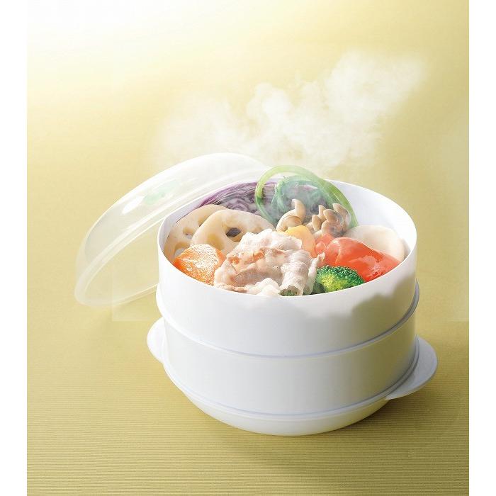 簡単便利レンジde2段スチーマー レンジ専用蒸し器 キッチン 電子