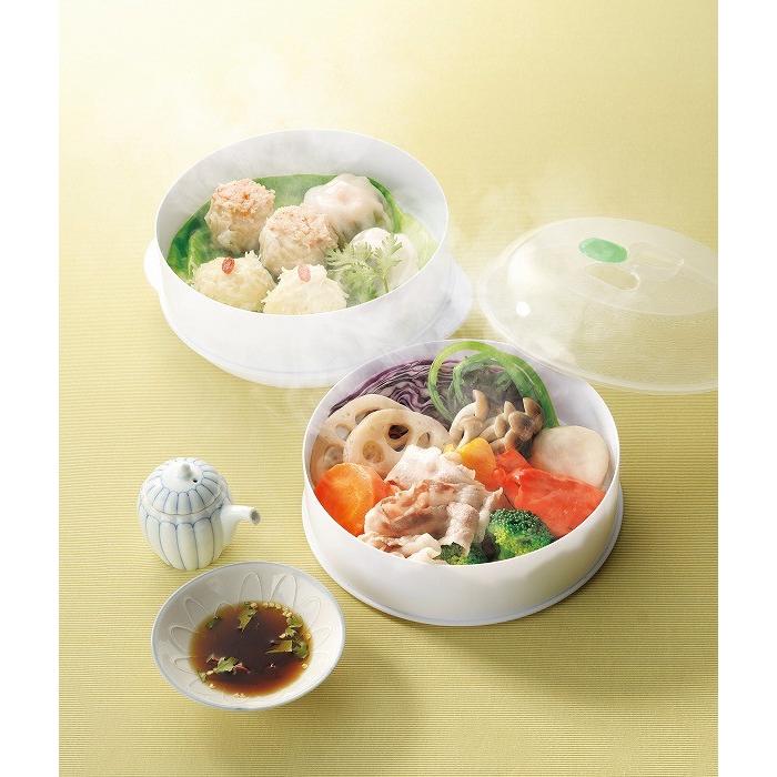 簡単便利レンジde2段スチーマー レンジ専用蒸し器 キッチン 電子