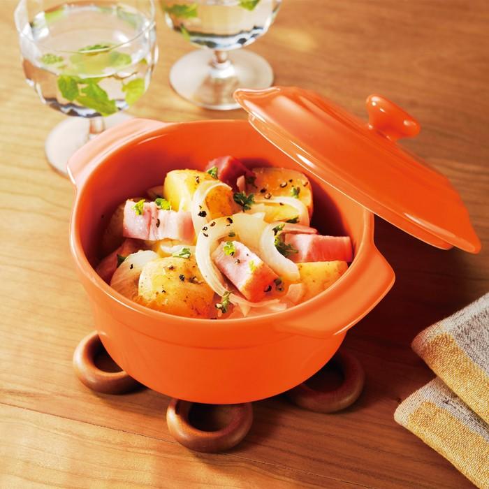 カラーランダム レンジで簡単ココット鍋 レンジ/オーブン対応（直火