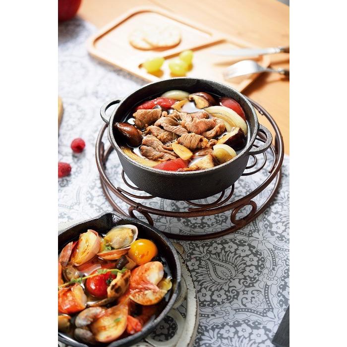 両手で便利なスキレット 鍋 フライパン IH オーブン トースター 鋳鉄