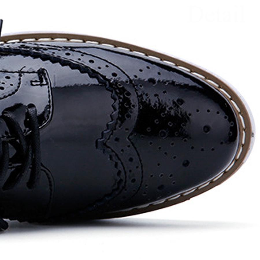 厚底オックスフォードシューズ レディース 靴 カジュアル エナメル 床革 可愛い 大人 上品 きれいめ Vl 5448 Amulet Shop 通販 Yahoo ショッピング