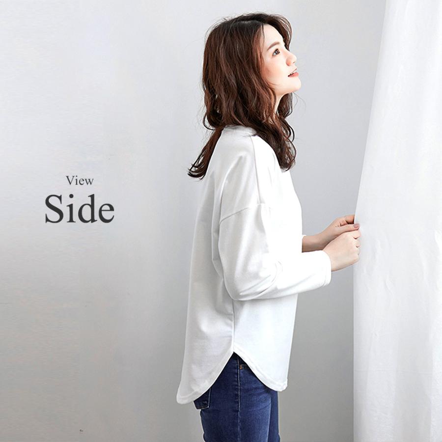 無地長袖カットソー シンプル スリット カジュアル レディース 春 秋 Vl 5552 Amulet Shop 通販 Yahoo ショッピング