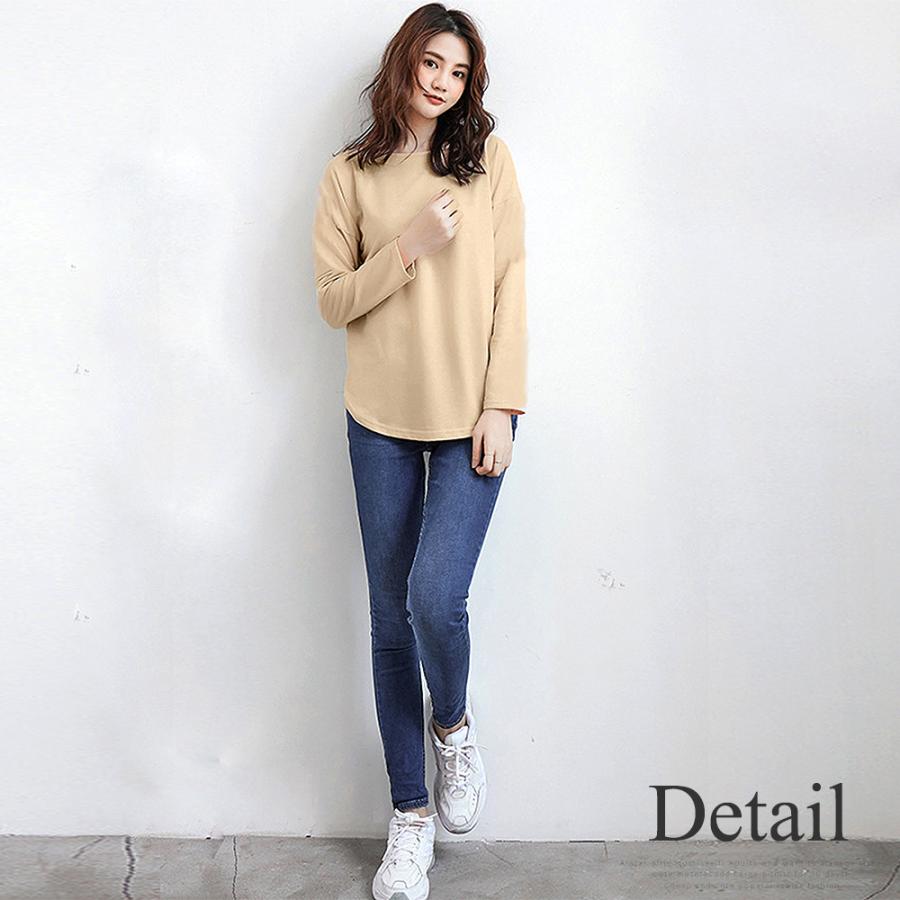 無地長袖カットソー シンプル スリット カジュアル レディース 春 秋 Vl 5552 Amulet Shop 通販 Yahoo ショッピング