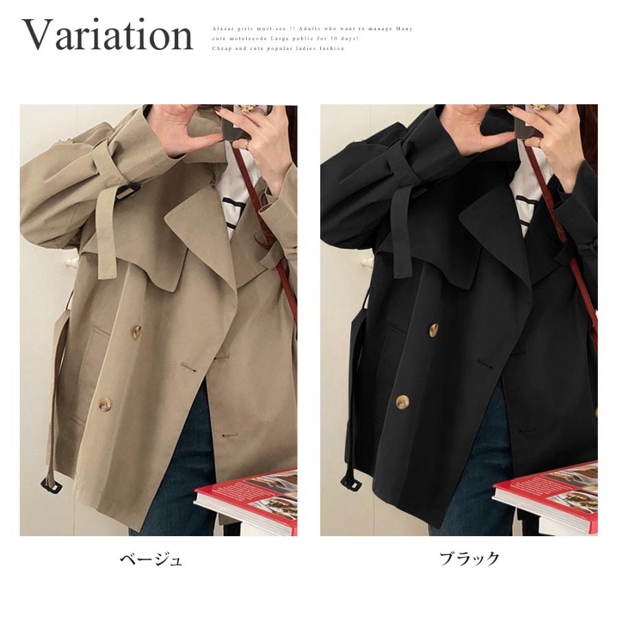 ハーフトレンチコート レディース アウター 長袖 秋服 冬服 10代 20代