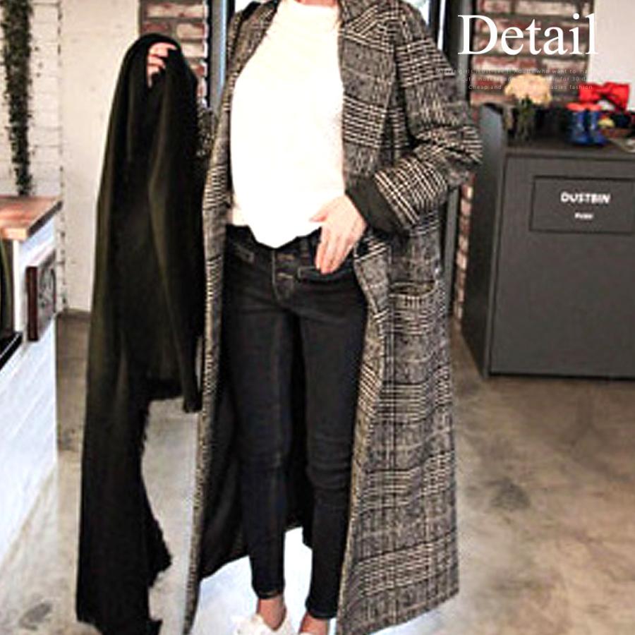 グレンチェック ロング 千鳥柄ロングコート 大きいサイズ グレンチェック ロング 千鳥柄ロングコート 大きいサイズ