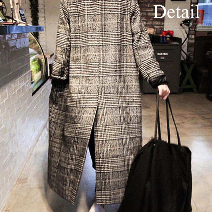 グレンチェック ロング 千鳥柄ロングコート 大きいサイズ グレンチェック ロング 千鳥柄ロングコート 大きいサイズ