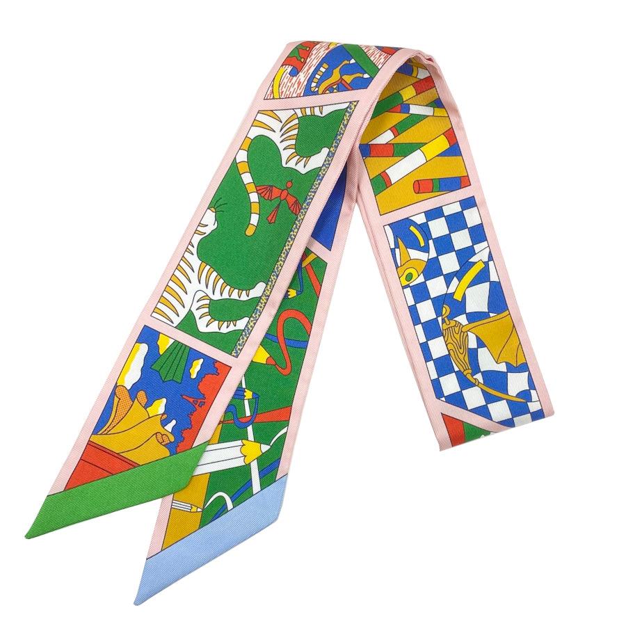 エルメス ツイリー ファクトリー スイート ローズペール ブルー 訳あり