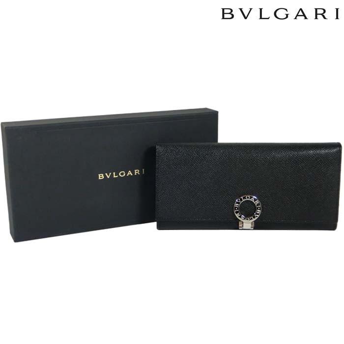 ブルガリ 長財布 BVLGARI メンズ ブルガリブルガリ ロゴクリップ レザー ブラック シルバー 35939 メンズ レディース