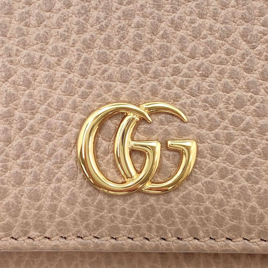 グッチ GUCCI 財布 三つ折り ウォレット ミニ コンパクト GG プチマーモント GGマーモント ダブルG レザー ベージュ 474746 CAO0G 5729｜amulet｜08