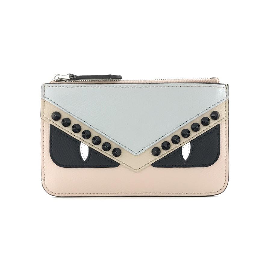 フェンディ FENDI キーケース スタッズ STUDS バグズ レザー ベージュ