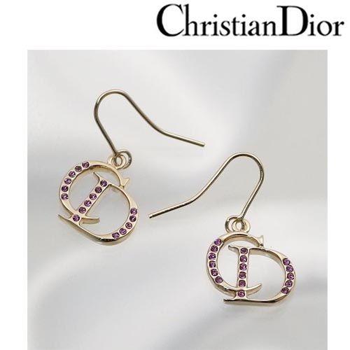 クリスチャン ディオール Christian Dior ピアス レディース CDロゴ ラインストーン ゴールド D68922 GO/メンズ