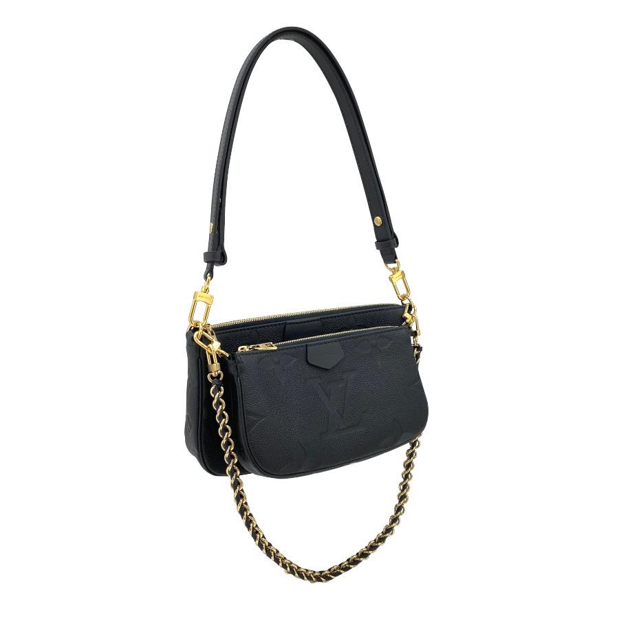 ルイヴィトン LOUIS VUITTON ショルダーバッグ ミュルティ ポシェット アクセソワ―ル モノグラム アンプラント レザー ノワール ブラック ポーチ M80399