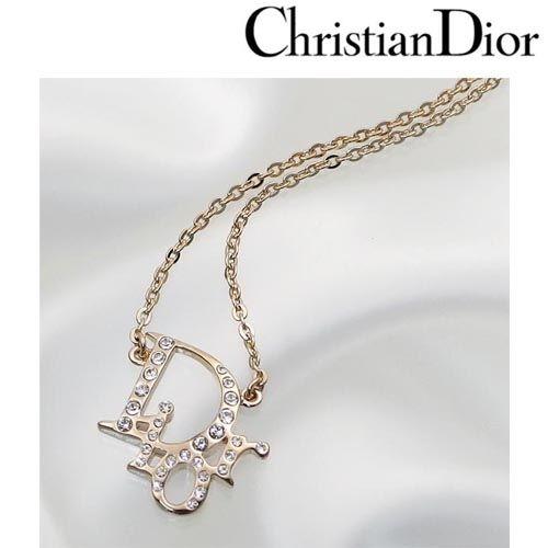 クリスチャン ディオール Christian Dior ネックレス レディース Diorロゴ ラインストーン ゴールド N0053D PDT GO/メンズ/レディース :N0053D-PDT