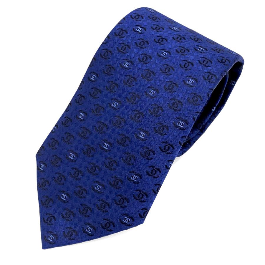 CHANEL シャネル ネクタイ タイ ストライプ ロゴ イニシャル CCマーク