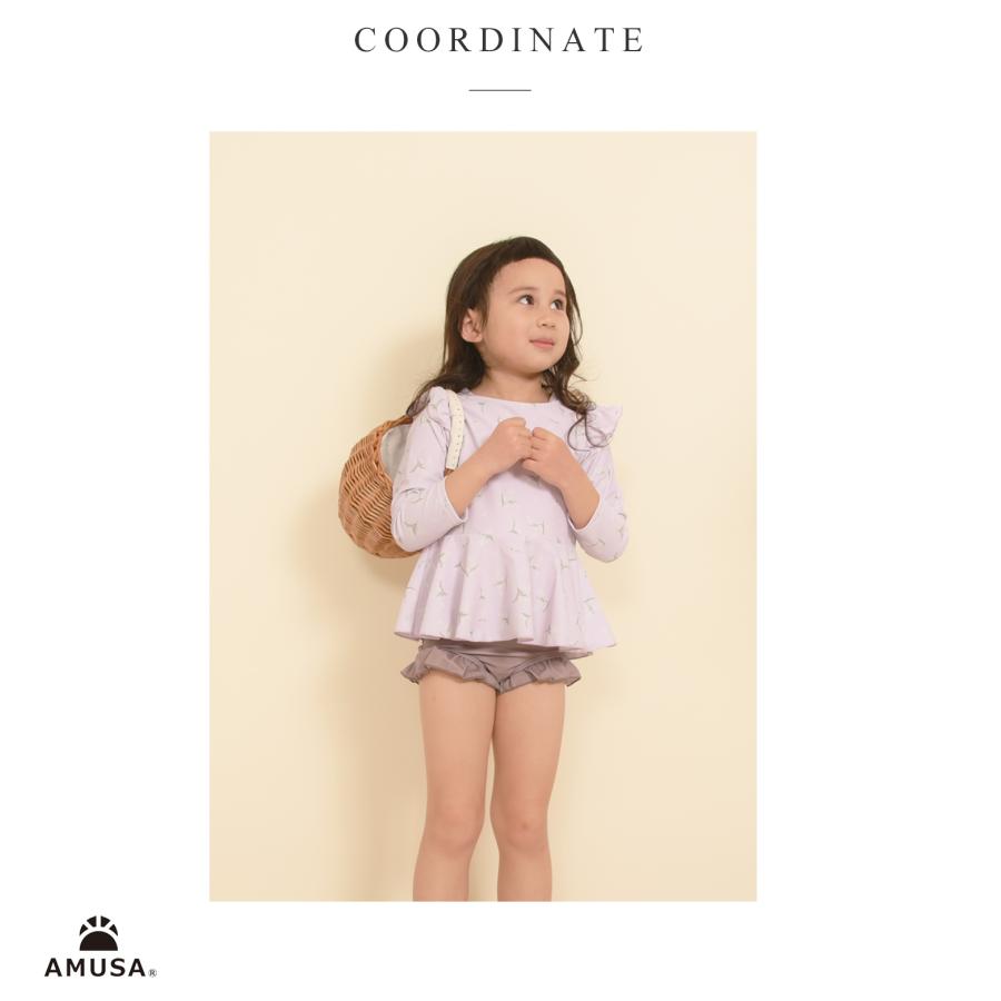 110cmサイズ〜130cmサイズ】すずらん柄ラッシュガード水着 セパレート