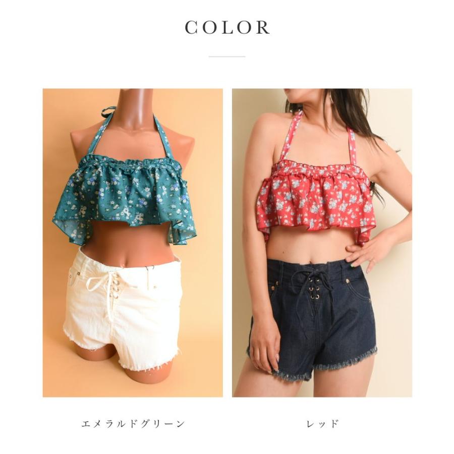 dazzlin レトロ小花柄水着♡未使用 タグ付き 水着 レディース 花柄 ワンピース 付き ビキニ 3点セット タンキニ