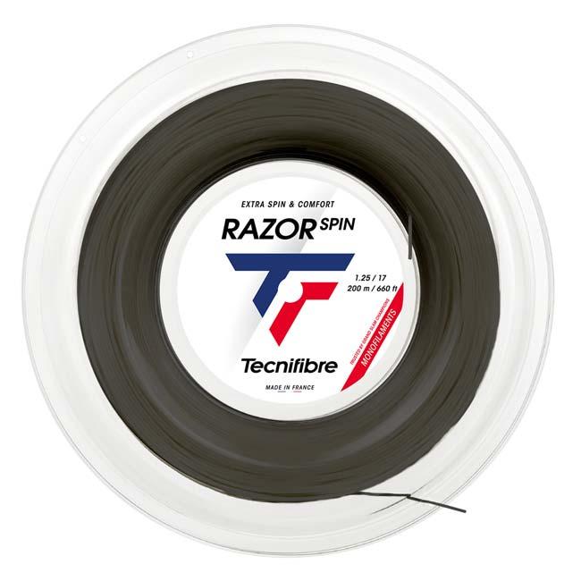テクニファイバー(Tecnifibre) RAZOR SPIN レーザースピン 1.15／1.20／1.25／1.30mm 200Mロール 硬式テニス ポリエステルガット 04RRASPI-CBN(26y5m) | Tecnifibre
