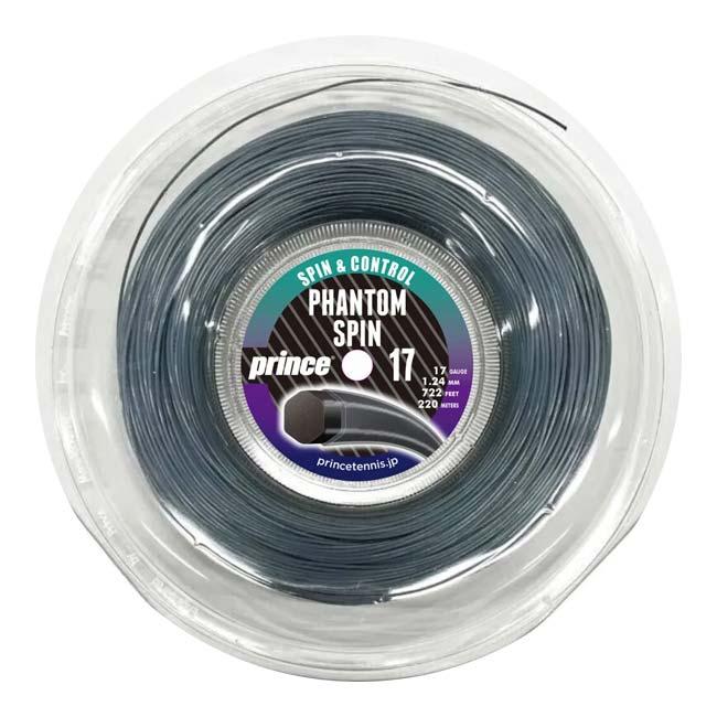 プリンス(Prince) 2025 ファントム スピン 1.24mm／1.29mm 220mロール 硬式テニス ポリエステルガット 国内正規品 7JJ050／7JJ051-234 グラファイト(25y9m) | Prince