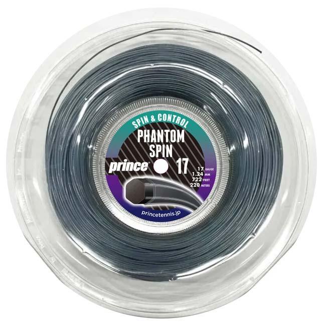プリンス(Prince) 2025 ファントム スピン 1.24mm／1.29mm 220mロール 硬式テニス ポリエステルガット 国内正規品 7JJ050／7JJ051-234 グラファイト(25y9m) | Prince | 01