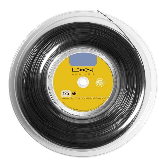 ルキシロン(Luxilon) 4G BLACK 125 4G ブラック 125 (1.25mm) 200Mロール 硬式テニス ポリエステルガット WR8308301125-ブラック(24y4m) | 