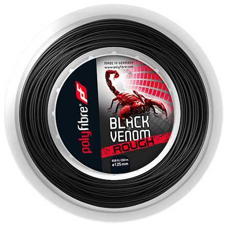 宅配便送料無料 ブランド激安セール会場 ポリファイバー Polyfibre ブラックヴェノム ラフ Black Venom Rouch 1.25mm 1.30mm 200Mロール 硬式テニスガット ポリエステルガット mac.x0.com mac.x0.com