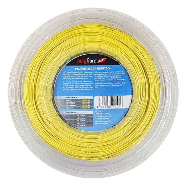 ポリファイバー(Polyfibre) ポリハイテック 1.10／1.15／1.20／1.25／1.30mm イエロー 200Mロール 硬式テニス ポリエステルガット(26y4m) |  | 01