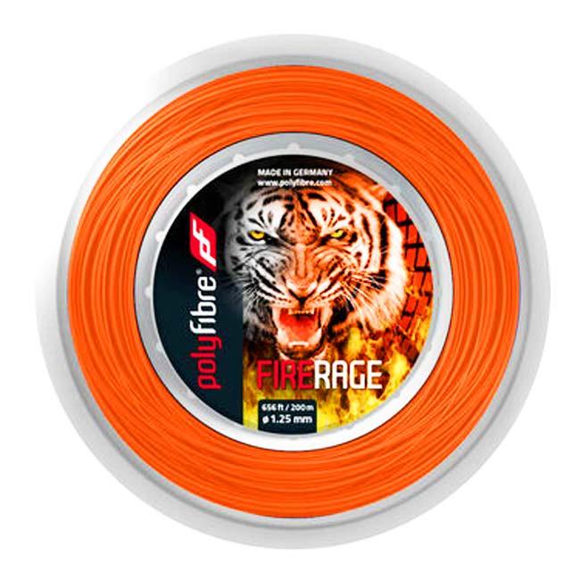 ポリファイバー(Polyfibre) FIRE RAGE ファイア レイジ 1.15／1.20／1.25／1.30mm 200Mロール オレンジ 硬式テニス ポリエステルガット (24y3m) | 