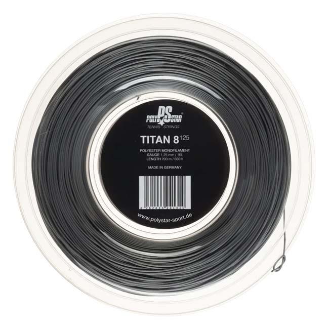 ポリスター(PolyStar) Titan 8 タイタン8 1.25／1.30mm 200Mロール 硬式テニス ポリエステルガット(26y9m) | 