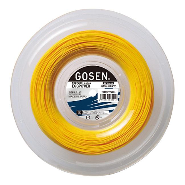 ゴーセン(GOSEN) POLYLON EGGPOWER エッグパワー (1.22mm-1.24mm／17) 200Mロール 硬式テニスポリエステルガット 国内正規品 TS1012BK／TS1012Y | GOSEN | 01