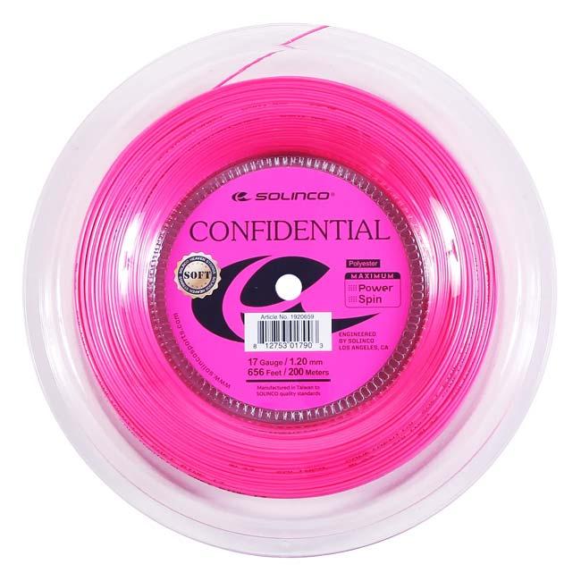 ソリンコ(SOLINCO) CONFIDENTIAL SOFT コンフィデンシャルソフト ピンク 1.15／1.20／1.25／1.30mm 200Mロール 硬式テニスガット ポリエステルガット(26y4m) | 