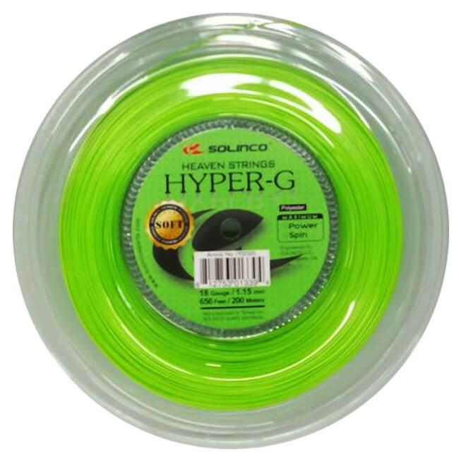 ソリンコ(SOLINCO) HYPER G SOFT ハイパーG ソフト (1.15／1.20／1.25／1.30mm) 200Mロール 硬式テニスガット ポリエステルガット -ライトグリーン(20y11m) | 