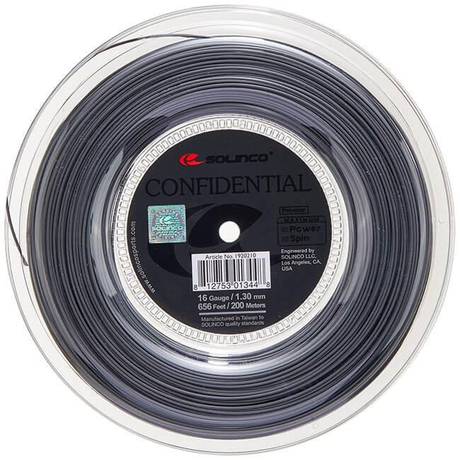 ソリンコ(SOLINCO) コンフィデンシャル(1.15／1.20／1.25／1.30mm) 200Mロール 硬式テニスガット ポリエステルガット-ダークシルバー(20y2m) | 