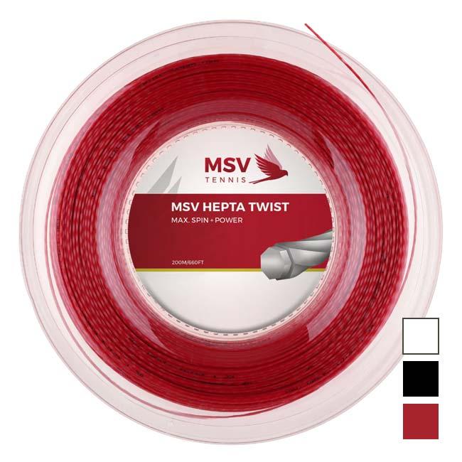 MSV(エムエスブイ) HEPTA TWIST ヘプタ ツイスト 1.15／1.20／1.25／1.30mm 200Mロール 硬式テニス ポリエステルガット(26y4m) | 