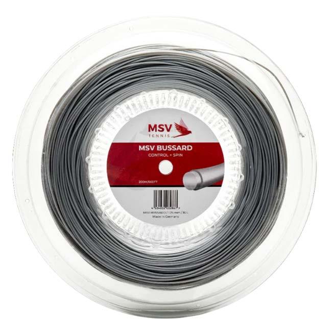 MSV(エムエスブイ) BUSSARD バザード 1.20／1.25／1.30mm シルバー 200Mロール 硬式テニス ポリエステルガット(26y4m) | 
