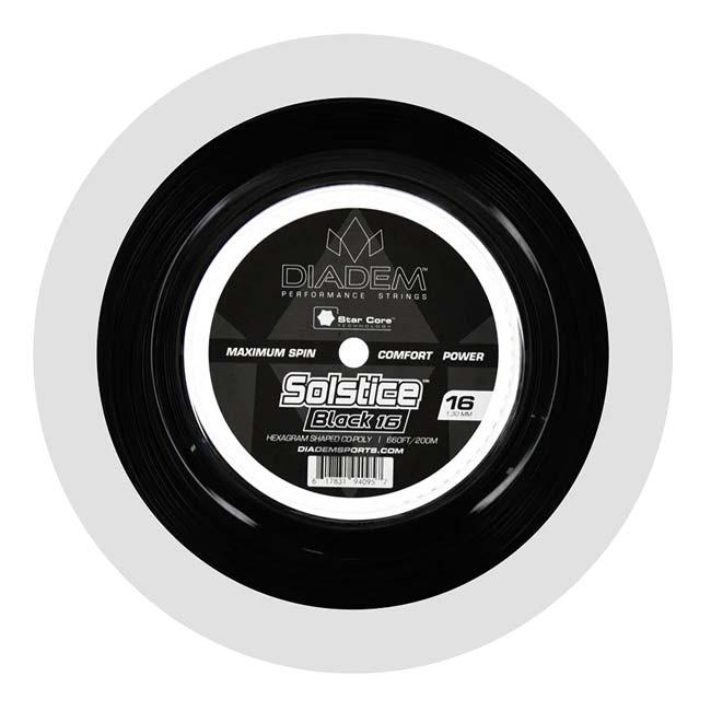 ダイアデム(DIADEM) SOLSTICE BLACK ソルスティスブラック 1.15mm／1.20mm／1.25mm／1.30mm／1.35mm 200Mロール 硬式テニス ポリエステルガット (24y2m) | 