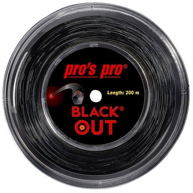 Pros Pro (プロズプロ) BLACKOUT ブラックアウト (1.24mm／1.28mm) 200Mロール 硬式テニス ポリエステルガット (21y4m)