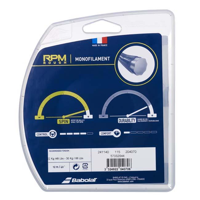 単張パッケージ品 バボラ(Babolat) RPMラフ (旧 RPMブラストラフ) (125／130／135) 硬式テニス ポリエステルガット 241140-115 ブラック×グレー(23y2m) | Babolat | 01