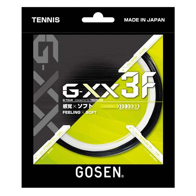 単張パッケージ品 ゴーセン(Gosen) G-XX3F ジー・ダブルエックス3エフ G-TOUR3 1.23mm×TECFLOW 1.25mm 硬式テニス ハイブリッドガット TSGX31FBN(26y9m) | GOSEN