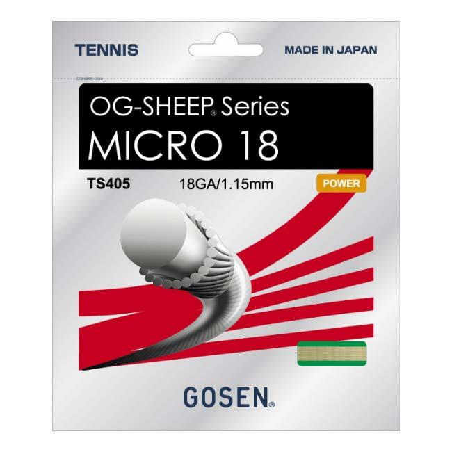単張パッケージ品 ゴーセン(Gosen) OG-SHEEP series MICRO 18 ミクロ18 1.15mm／18GA 硬式テニス ナイロンモノフィラメントガット TS405-NAナチュラル | GOSEN