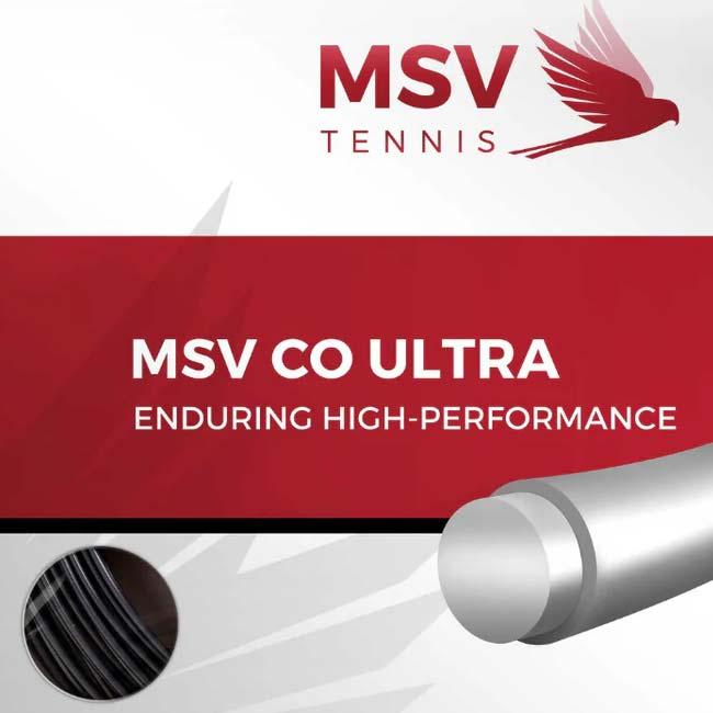 単張パッケージ品 MSV(エムエスブイ) Co ULTRA Coウルトラ 1.20／1.25／1.30mm ブラック 硬式テニス ポリエステルガット(26y4m) |  | 01