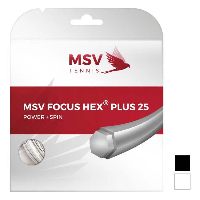 単張パッケージ品 MSV(エムエスブイ) Focus HEX Plus25 フォーカスヘックス プラス25 1.20／1.25／1.30mm 硬式テニス ポリエステルガット(26y4m) | 