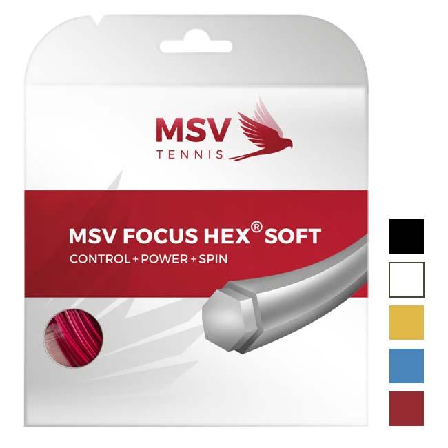 単張パッケージ品 MSV(エムエスブイ) Focus HEX Soft フォーカスヘックス ソフト 1.15／1.20／1.25／1.30mm 硬式テニス ポリエステル ガット(26y4m) | 