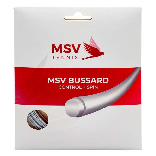 単張パッケージ品 MSV(エムエスブイ) BUSSARD バザード 1.20／1.25／1.30mm シルバー 硬式テニス ポリエステルガット(26y4m) | 